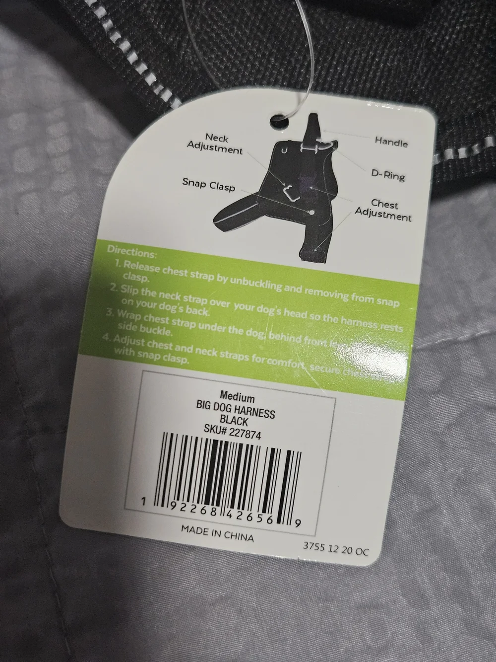 Frisco Big Dog Harness – Black Padded No-Pull Dog Harness